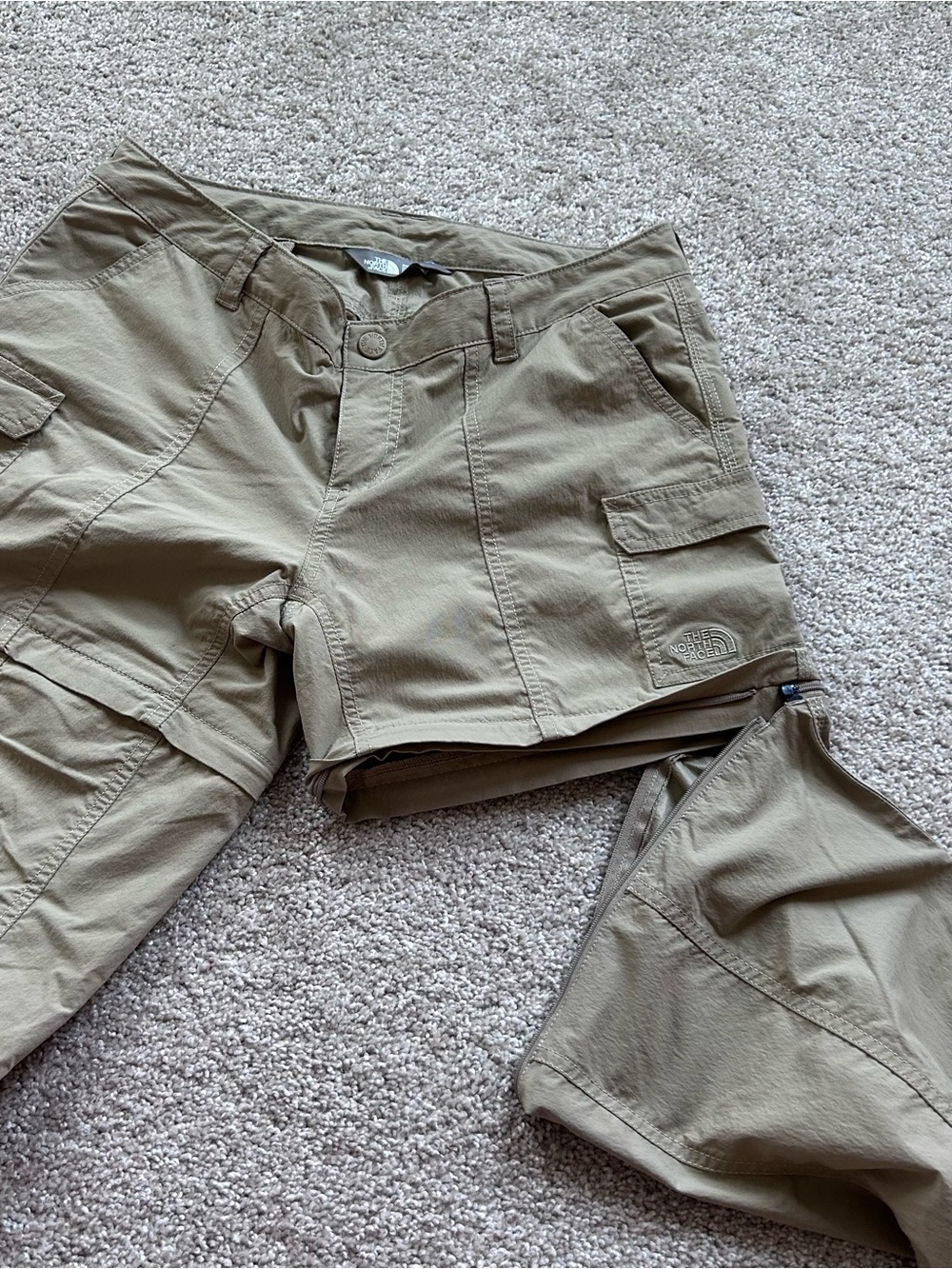 The North Face Women's 8 Long Horizon Convertible Hiking Pants Cargo Khaki Tan - Picture 10 of 11